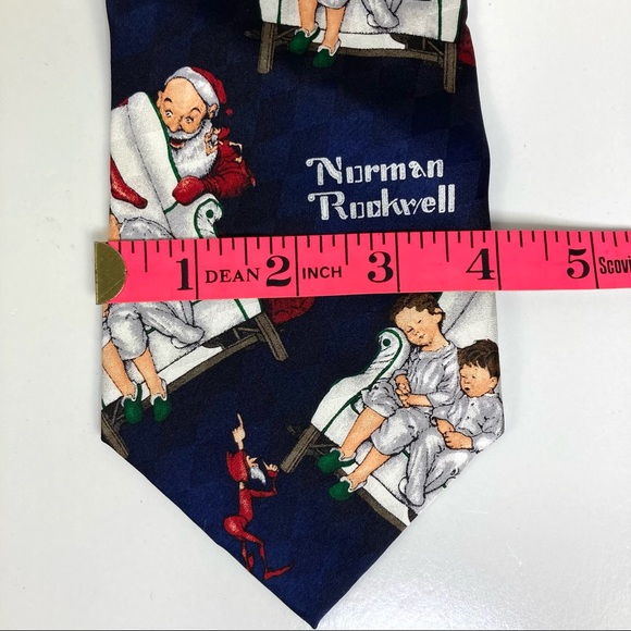 Norman Rockwell Christmas Santa & His Elves Tie New with Tag Vintage - Picture 5 of 7